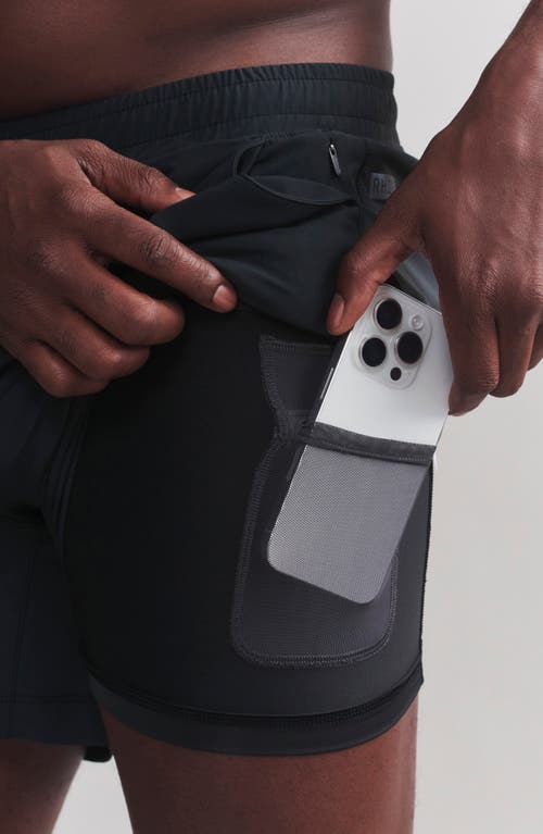 Rhone Pursuit 5-inch Lined Shorts In Black