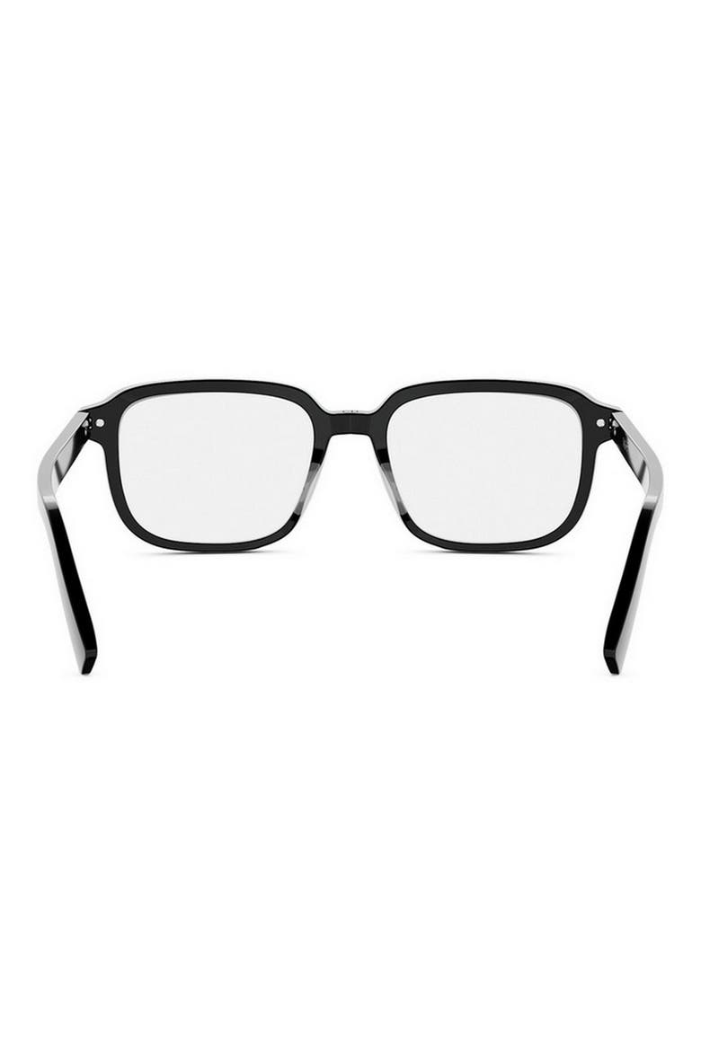 'DiorBlacksuit O S26I 53mm Rectangular Optical Glasses, Alternate, color, SHINY BLACK