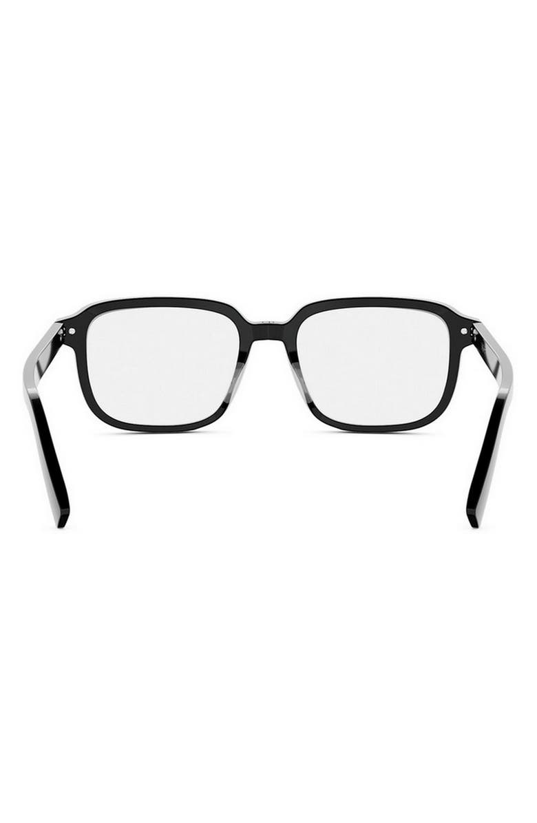 DIOR Blacksuit S26I 53mm Rectangular Optical Glasses, Alternate, color, Shiny Black