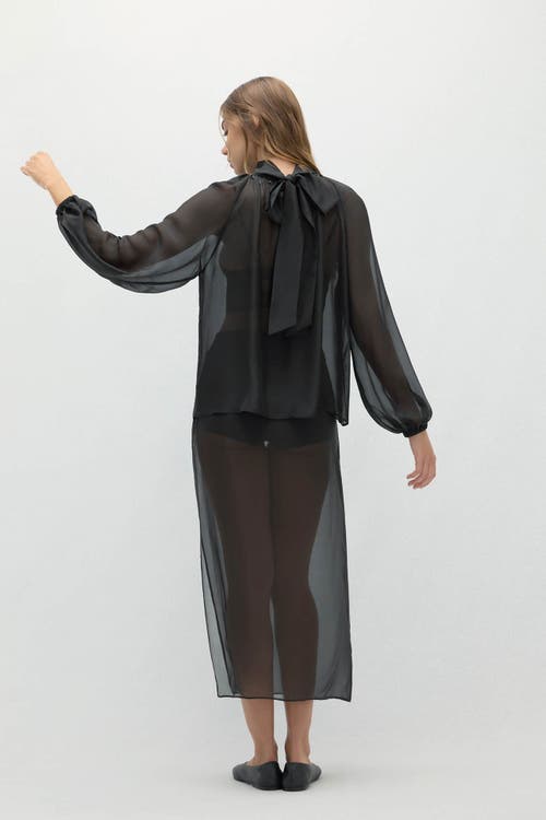 Naked Cashmere Amara Silk Organza Blouse In Black