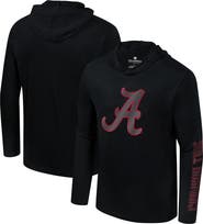 COLOSSEUM Men's Colosseum Black Alabama Crimson Tide Color Pop Active Blend 2-Hit Long Sleeve Hooded T-Shirt