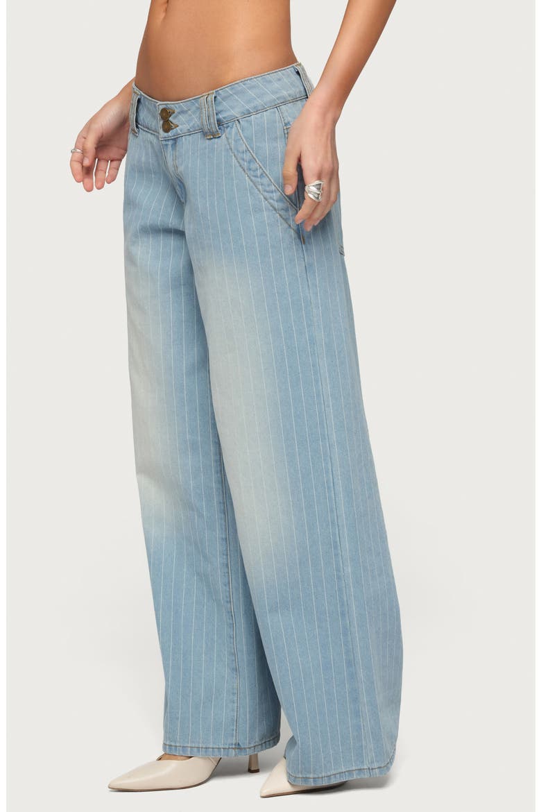 Cory Stripe Low Rise Baggy Jeans, Alternate, color, LIGHT-BLUE