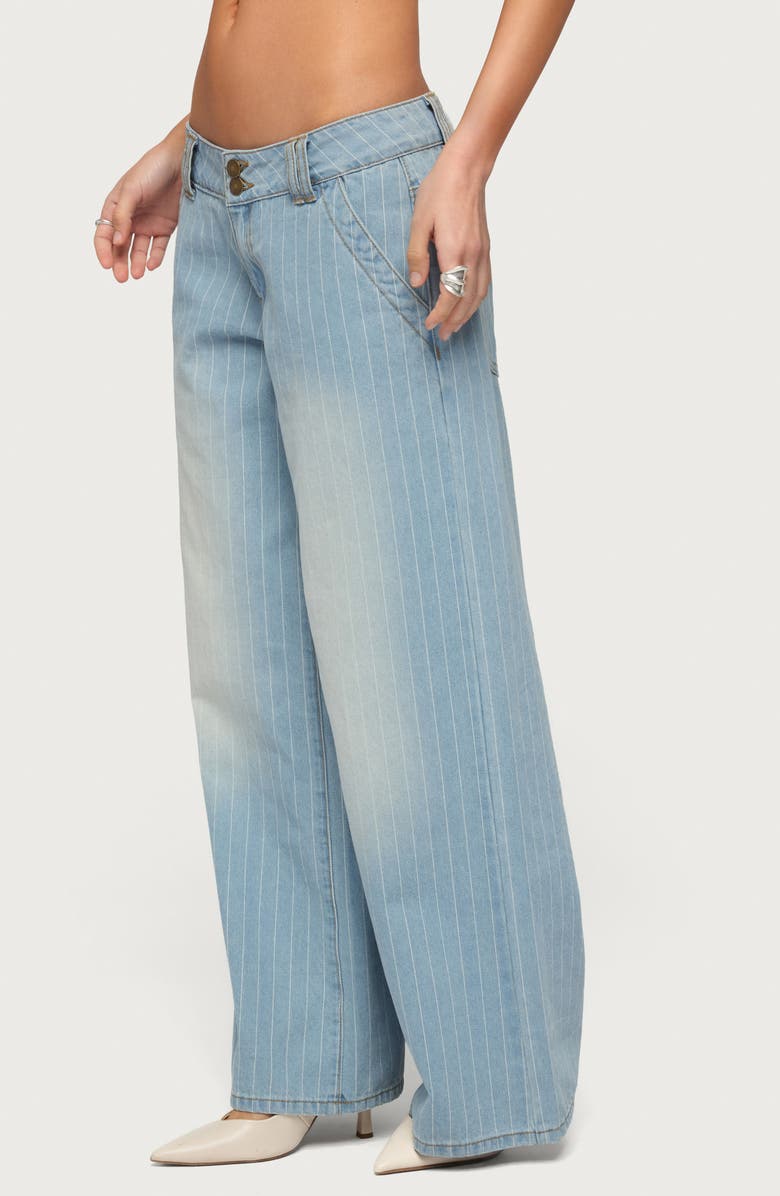 EDIKTED Cory Stripe Low Rise Baggy Jeans, Alternate, color, 