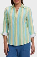 Foxcroft Taylor Stripe Cotton Button-Up Shirt