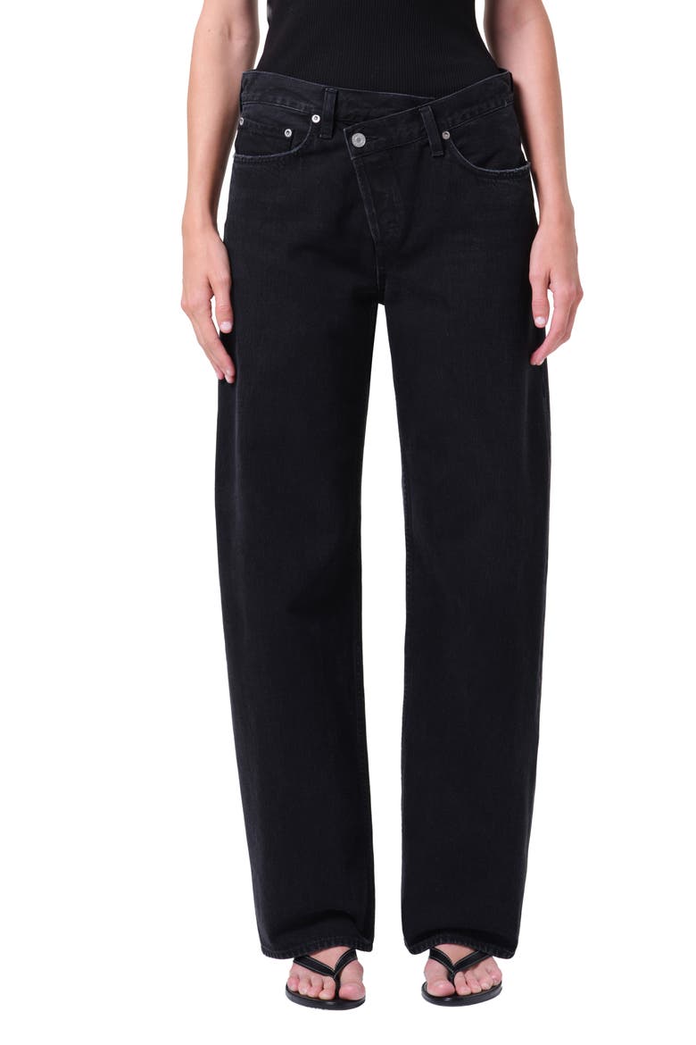 Arc Criss Cross Relaxed Jeans, Main, color, PHASE DARK BLACK