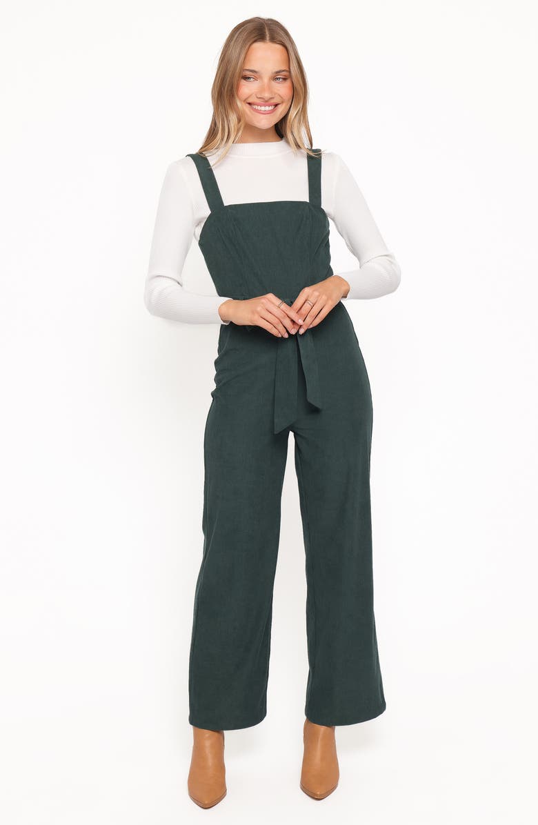 Petal & Pup Selena Belted Corduroy Overalls, Alternate, color, Green