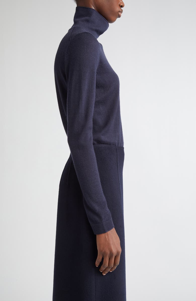Lafayette 148 New York Fine Gauge Cashmere Turtleneck Sweater, Alternate, color, Ink