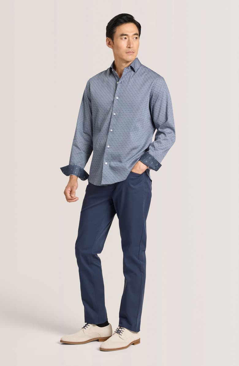 Ted Baker Soren Clarot Print Long Sleeve Button-Up Shirt, Alternate, color, Dark Denim