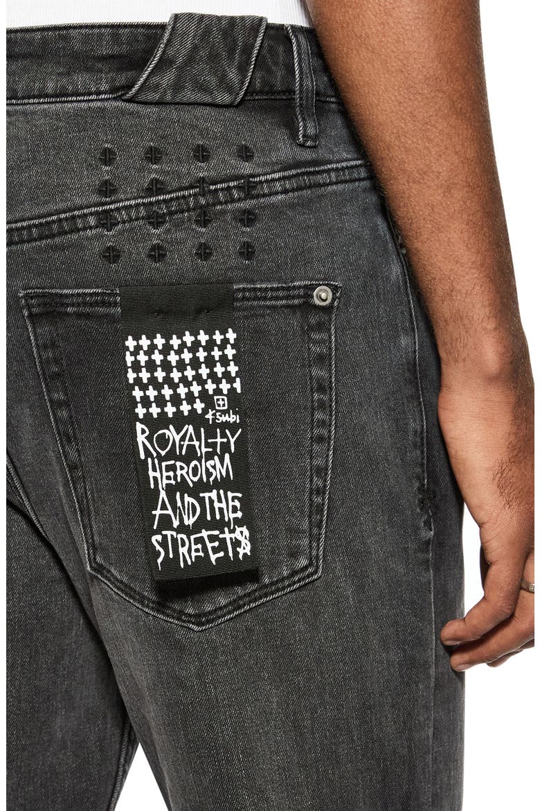 Chitch Angst Sabbath Straight Leg Jeans, Alternate, color, BLACK