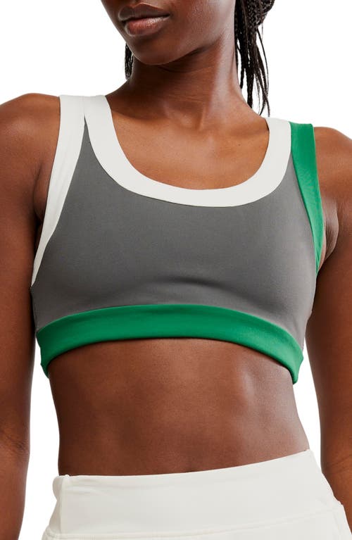 FREE PEOPLE MOVEMENT Never Better Colorblock Sports Bra in Dark Shadow at Nordstrom, Size Large