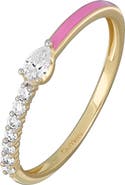 Carrière Jewelry Diamond & Pink Enamel Ring - 0.25ct.