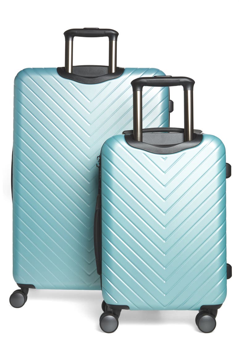 Chevron 29-Inch & 20-Inch Spinner Luggage Set, Alternate, color, TEAL SURF