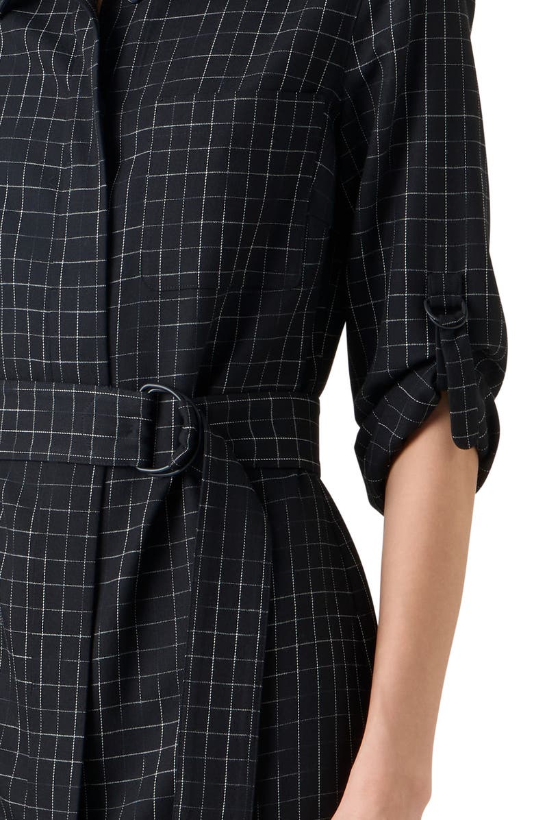 Akris punto Broken Check Twill Shirtdress, Alternate, color, Black-Cream
