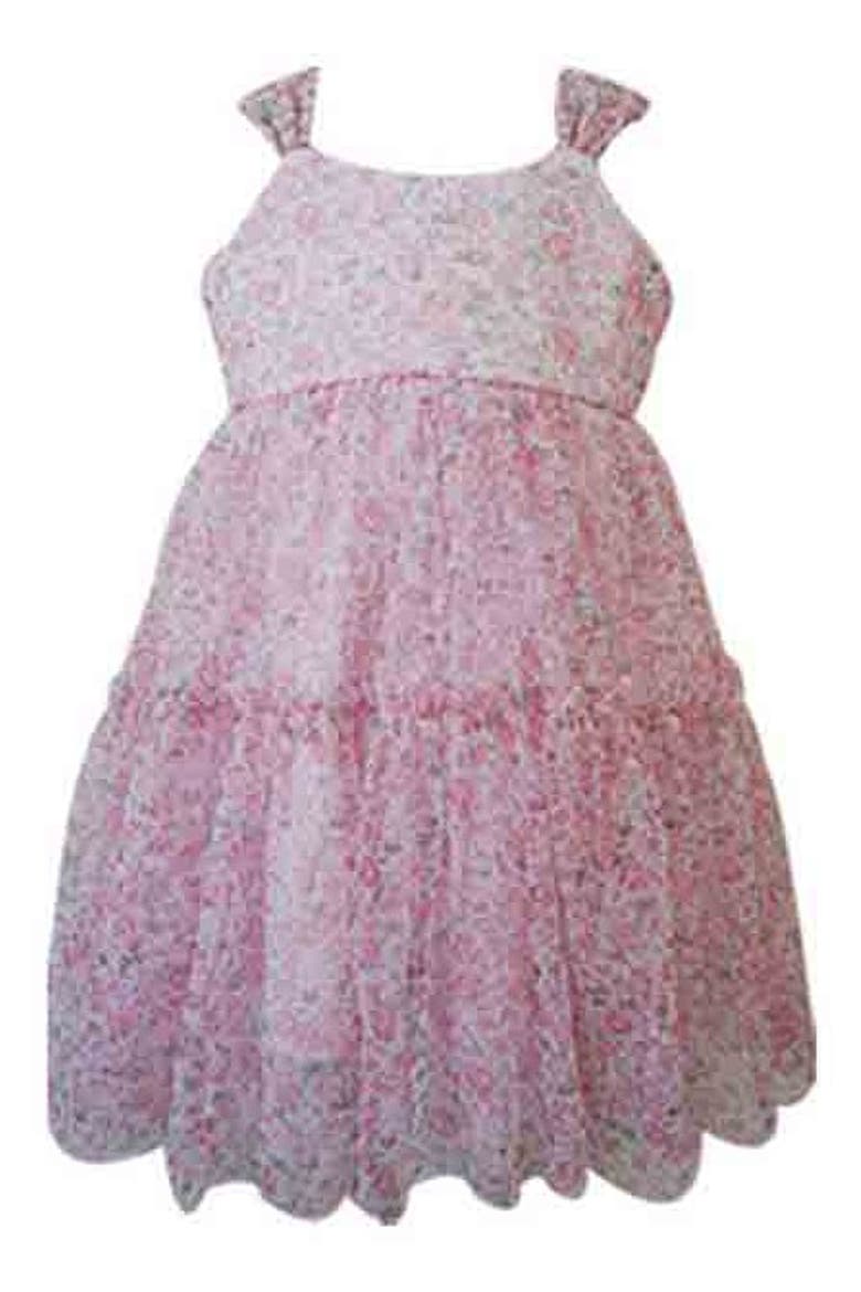 Kids' Floral Tiered Mesh Party Dress, Alternate, color, PINK