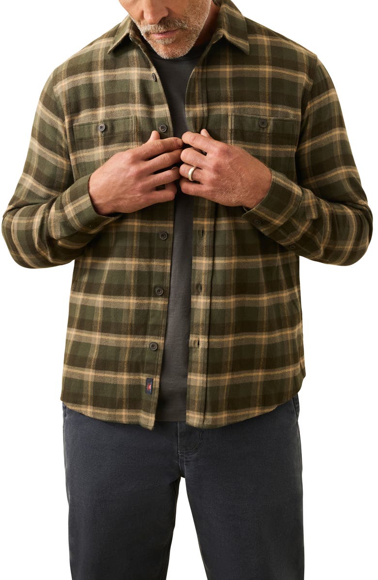 Faherty Heirloom Portuguese Flannel Shirt, Main, color, Garret Verde Plaid