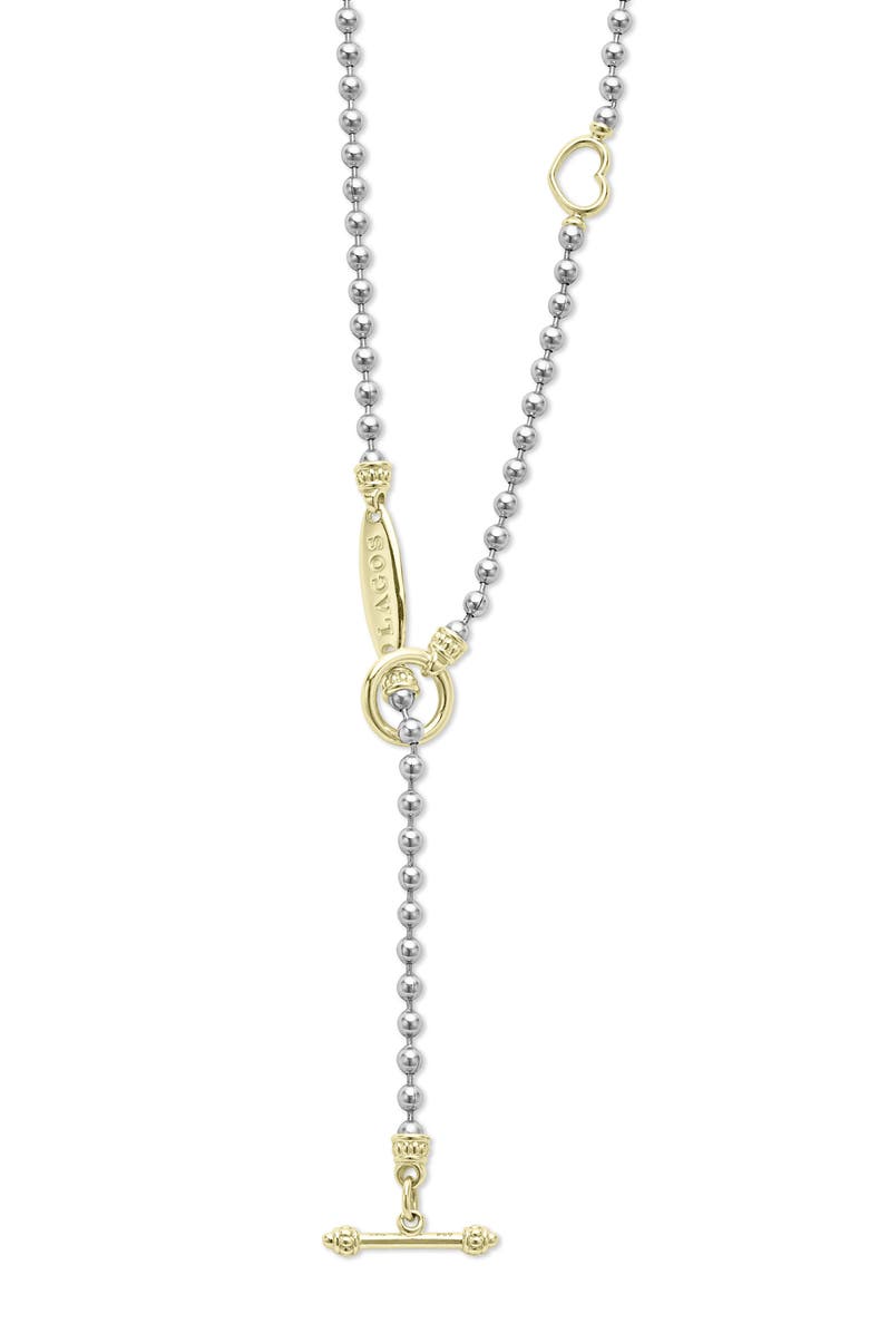 LAGOS Signature Caviar Two-Tone Beaded Toggle Necklace, Alternate, color, 