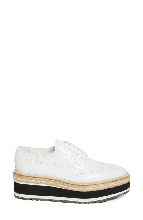 Prada Scarpe Stringate In Pelle Bianca Donna In Bianco