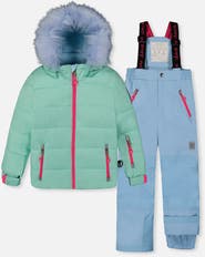 Deux par Deux Play Faux Fur Jacket & Pants Two Piece Snowsuit