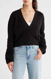 Melrose and Market Button-Up Cropped Knit Cardigan