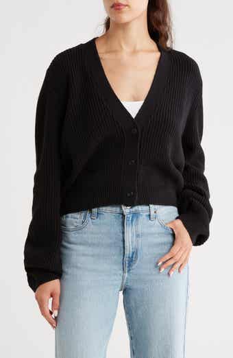 Melrose and Market Button-Up Cropped Knit Cardigan