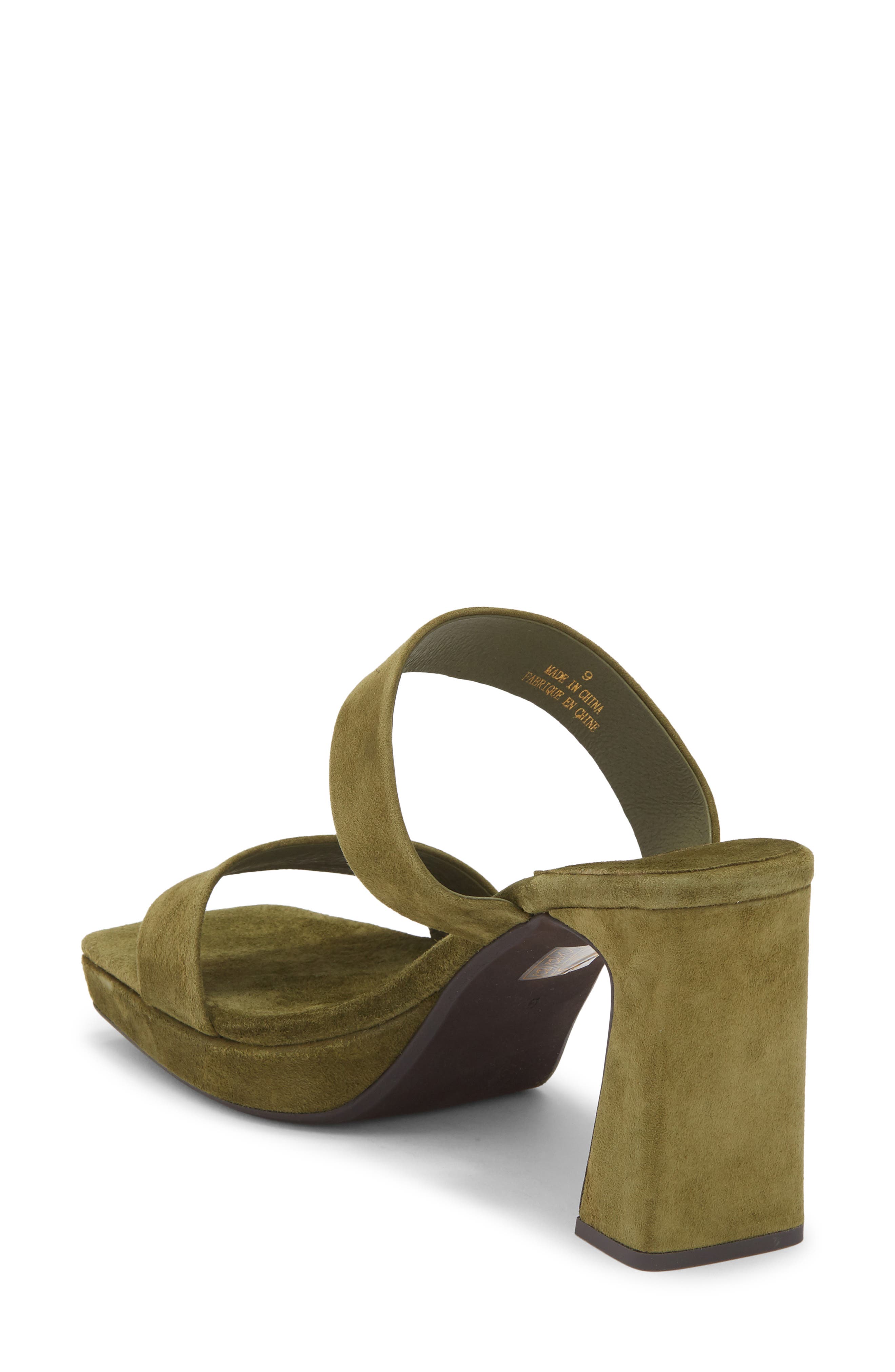 Danity Platform Slide Sandal, Alternate, color, DARK OLIVE SUEDE