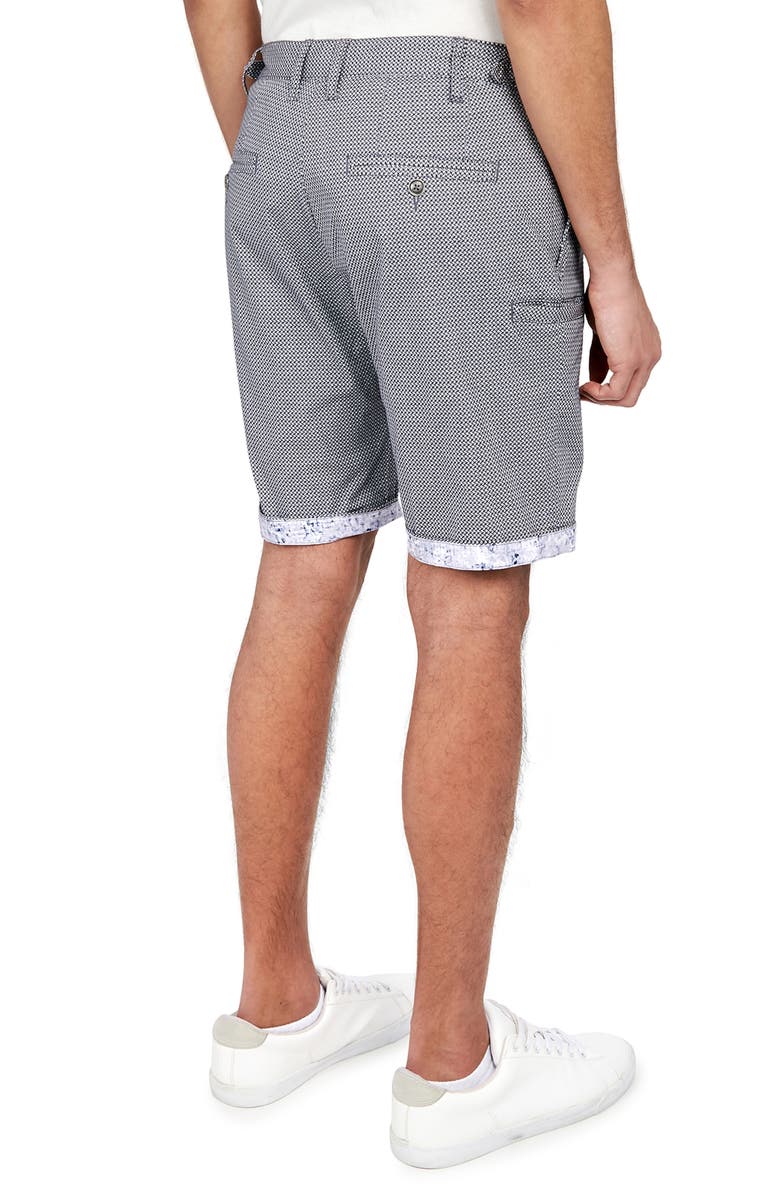 Brooklyn Brigade Slim Fit Downing Texture Print Flat Front Shorts, Alternate, color, Black
