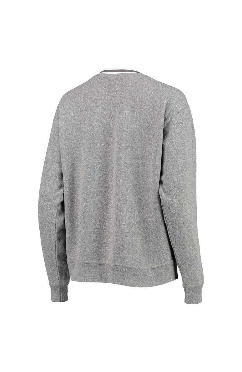 LEAGUE COLLEGIATE WEAR Women's League Collegiate Wear Heathered Gray Michigan State Spartans Victory Springs Tri-Blend V-Neck Pullover Sweatshirt, Alternate, color, 