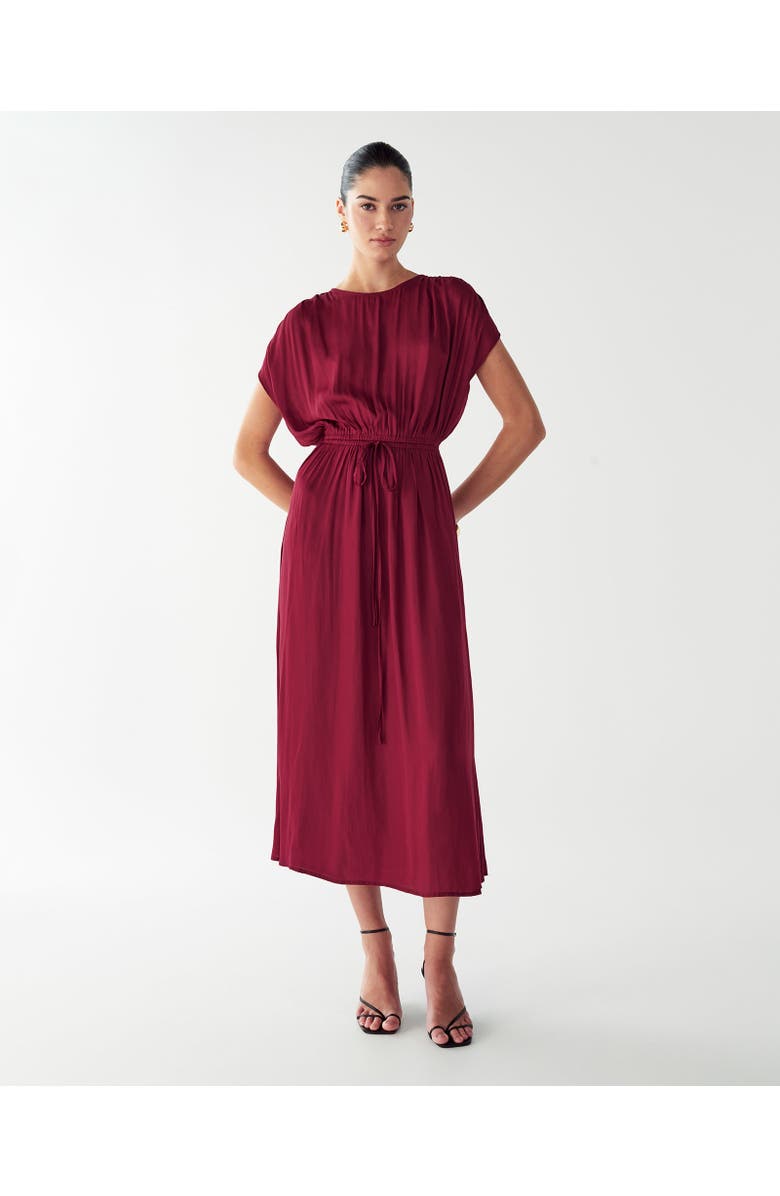 WILLA Carol Tucked Dress, Alternate, color, Burgundy