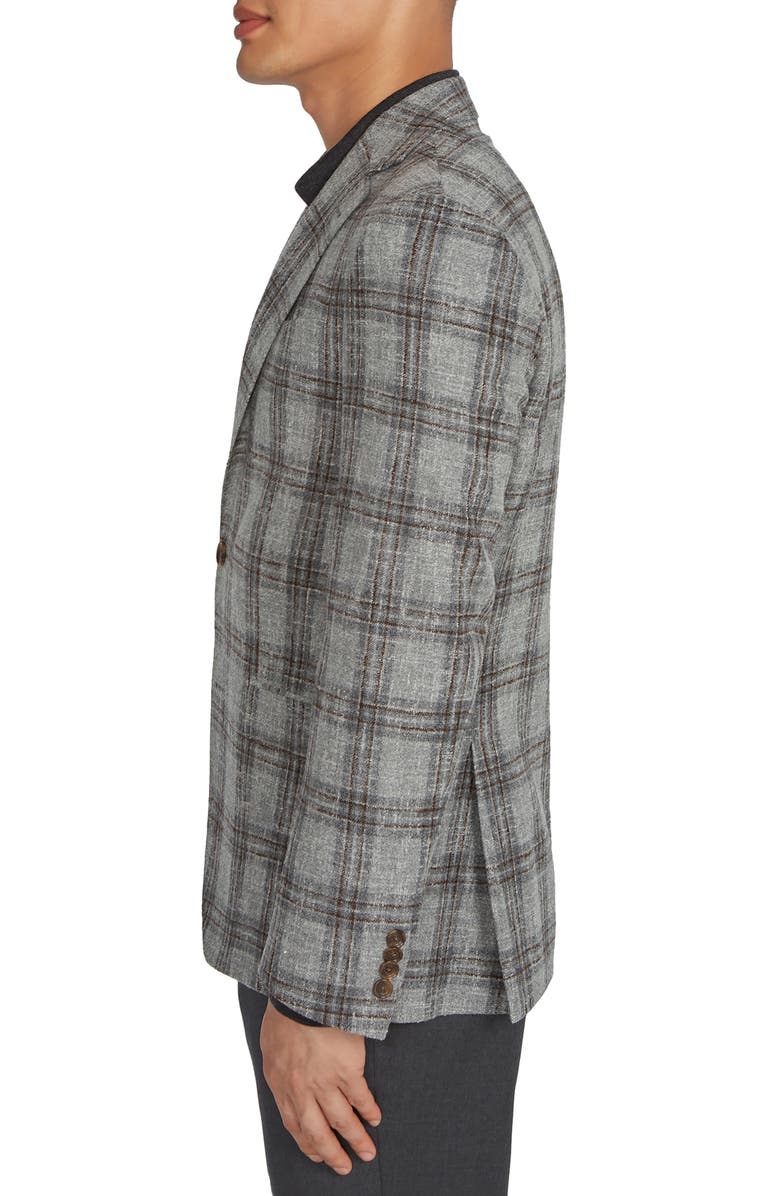 Jack Victor McAllen Unconstructed Plaid Wool Blend Sport Coat, Alternate, color,