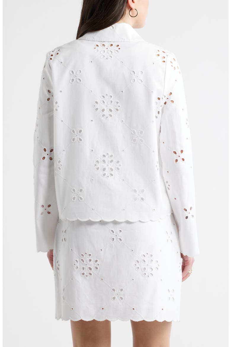 Eyelet Lace Jacket, Alternate, color, WHITE