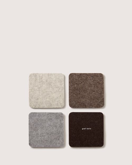 Graf & Lantz Graf Lantz Bierfilzl Merino Wool Square Coaster Multi 4 Pack In Earth