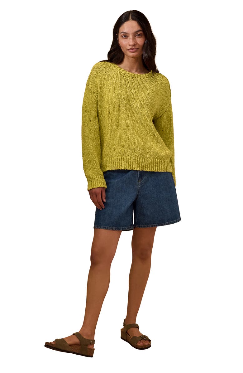Celtic & Co. Slub Knit Button Detail Sweater, Alternate, color, Ochre