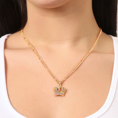 Juicy Couture Crown Pendant Necklace & Stud Earrings Set In Gold