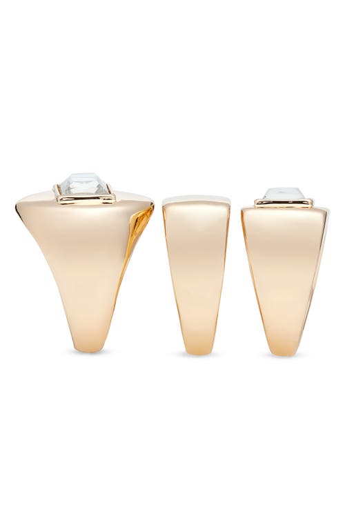 Open Edit Set Of 3 Polished Metal Rings