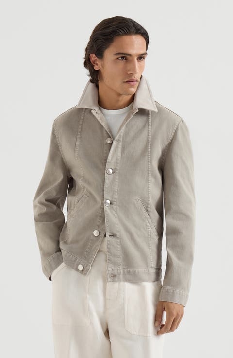 Garment-dyed outerwear jacket