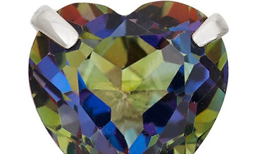 Fzn 10k Gold Topaz Heart Stud Earrings In White