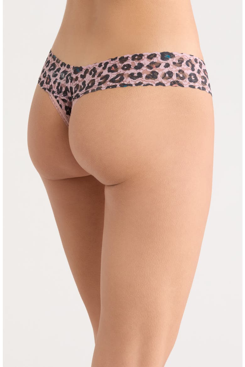 Print Low Rise Thong, Alternate, color, LUCKY LEOPARD BROWN