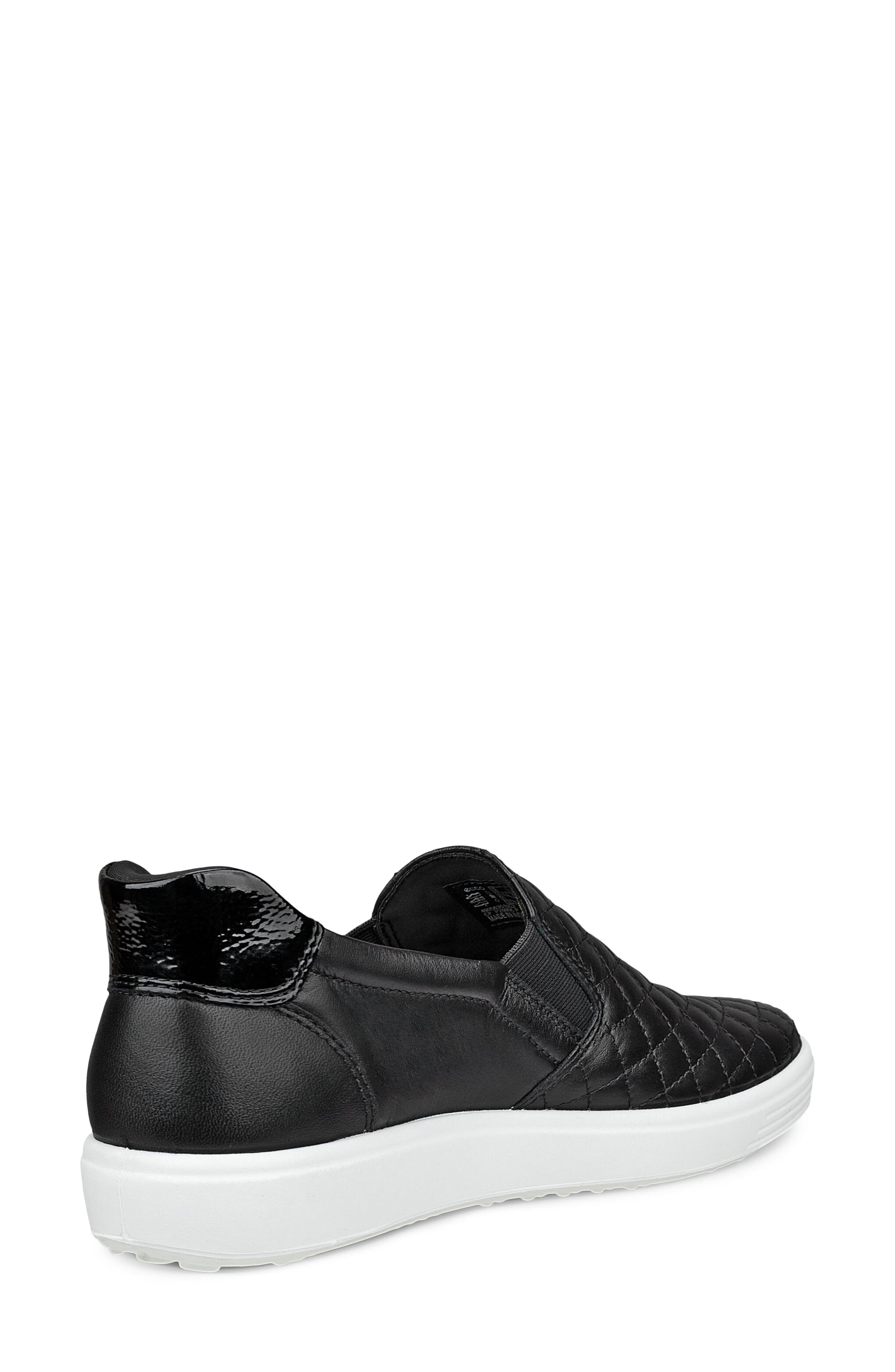 ECCO Soft 7 Slip-On Quilted Sneaker, Alternate, color, Black/ Black