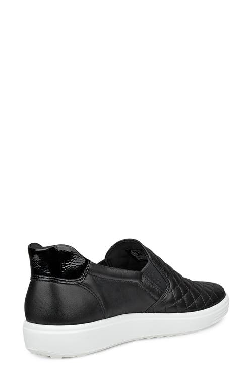 Ecco Soft 7 Slip-on Quilted Sneaker In Black