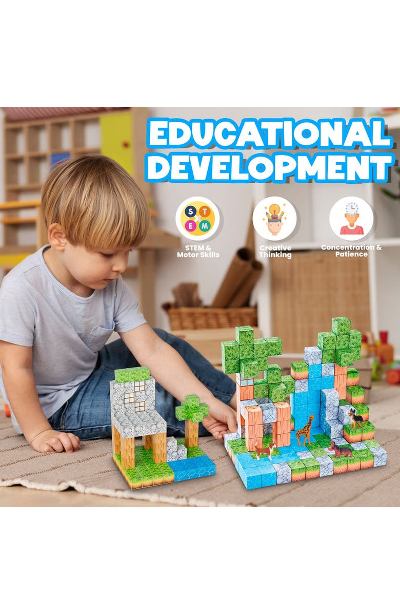 CONTIXO 145 Pcs Magnetic Building Cube Game, Alternate, color, Multi Color