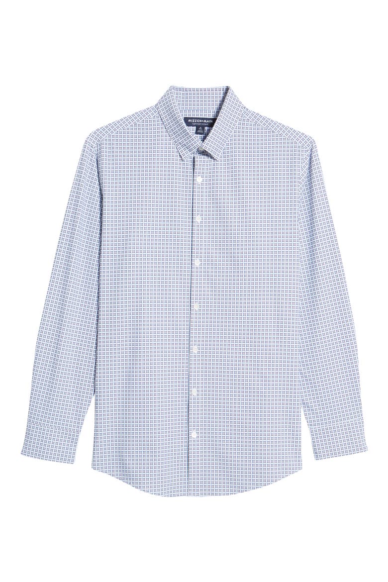 Monaco Neat Performance Button-Up Shirt, Alternate, color, BLUE RED GEO PINT