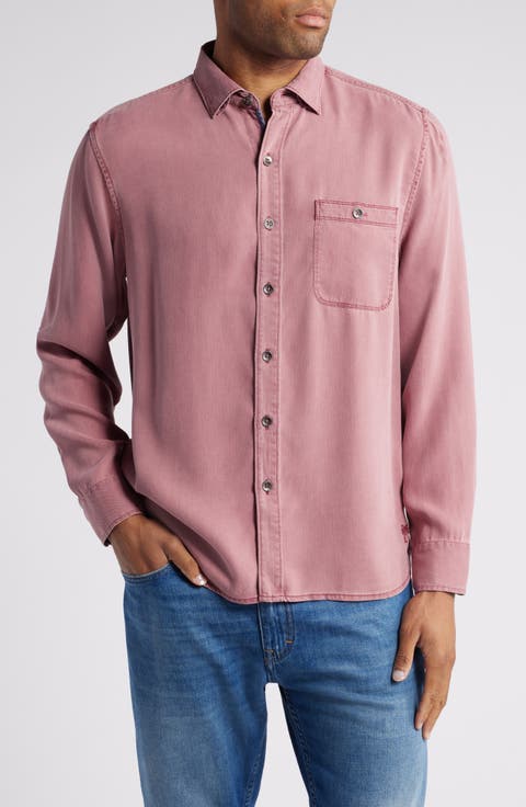 Ocean Wash Twill Button-Up Shirt