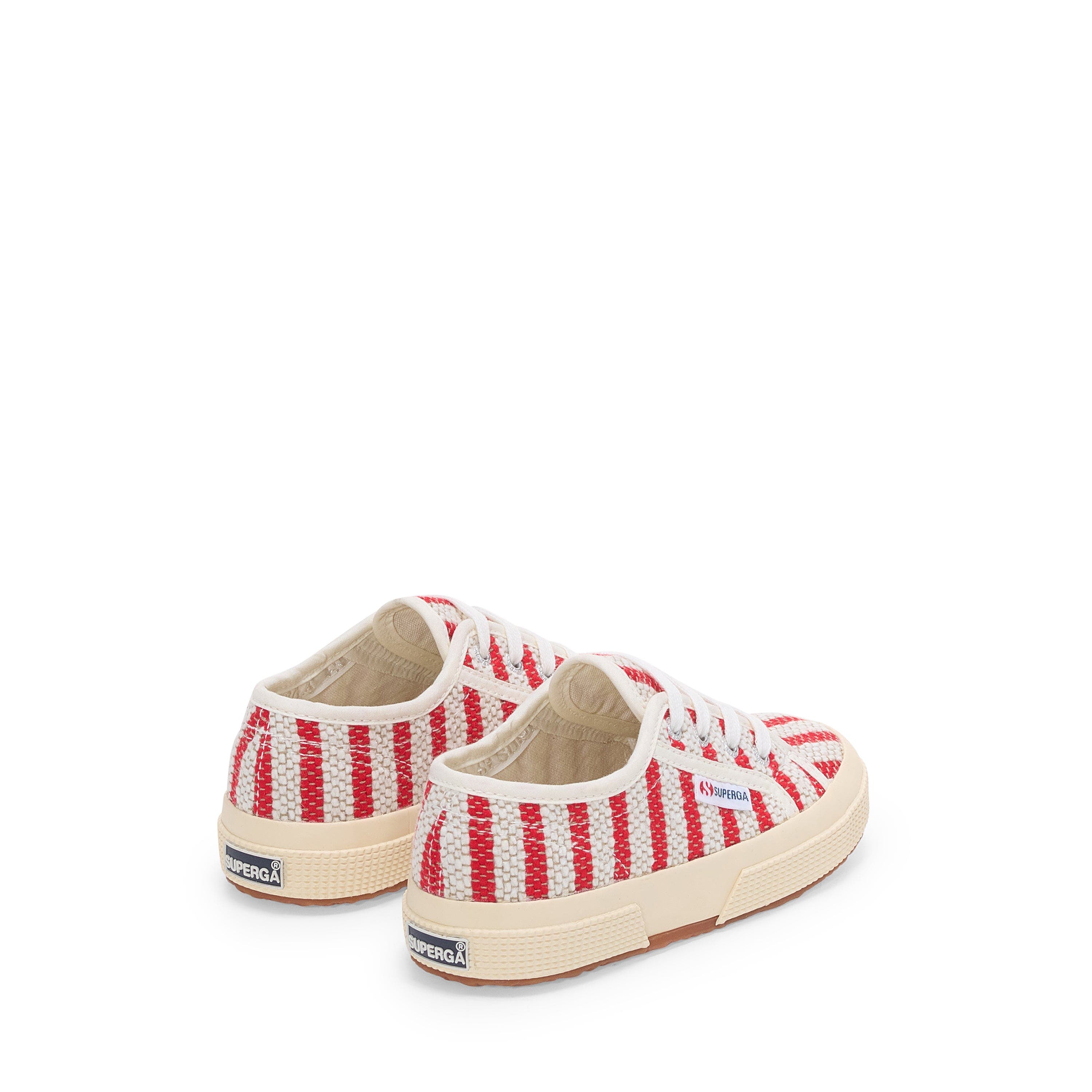 Superga 2750 Kids Cotton Stripes Sneakers, Alternate, color, Red-Off White