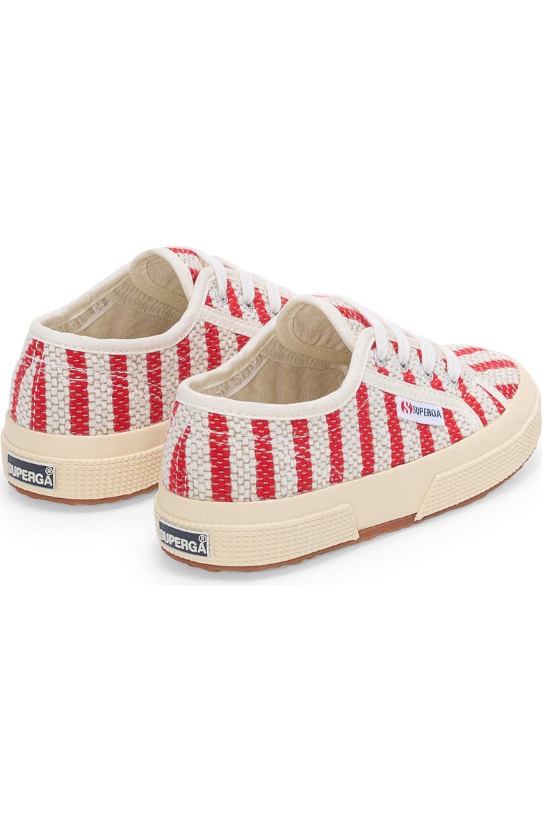 Superga 2750 Kids Cotton Stripes Sneakers, Alternate, color, Red-Off White