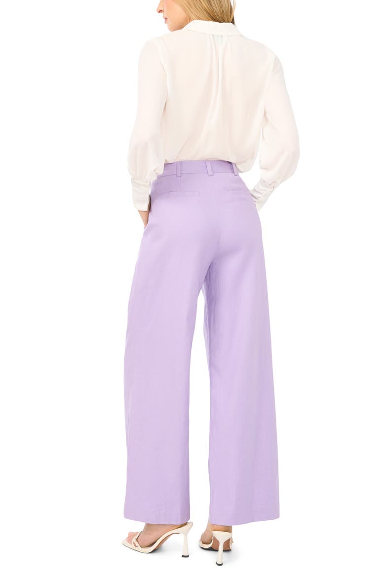 Pleated High Waist Linen Blend Dress Pants, Alternate, color, SOFT LAVENDER