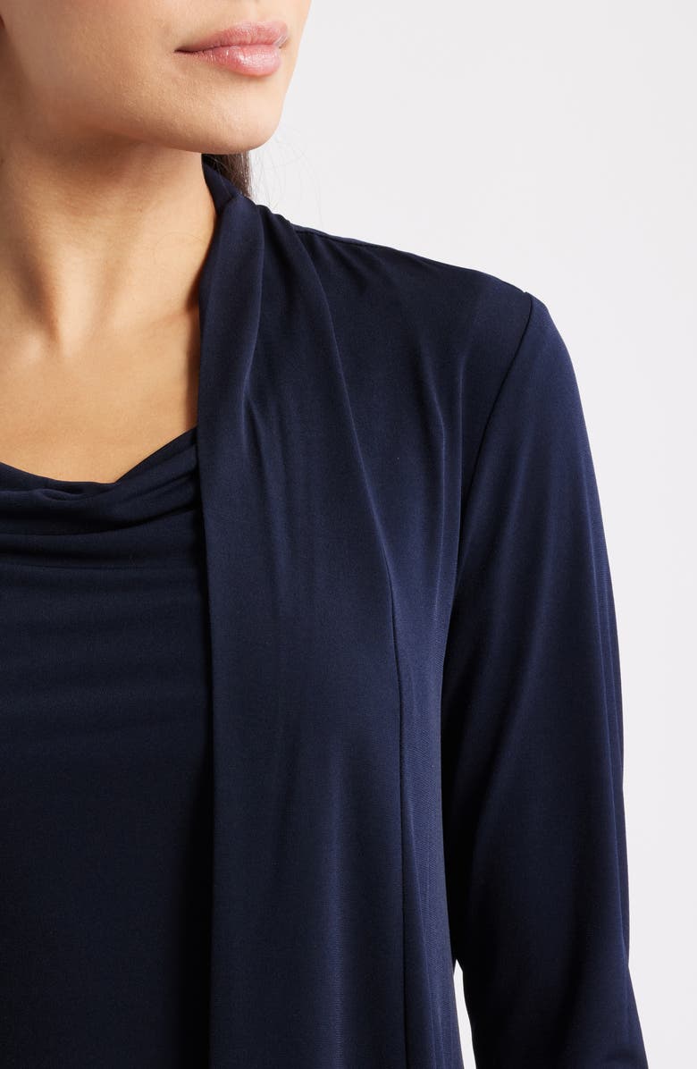 Connected Apparel Long Sleeve Mock Jacket Dress, Alternate, color, Midnight