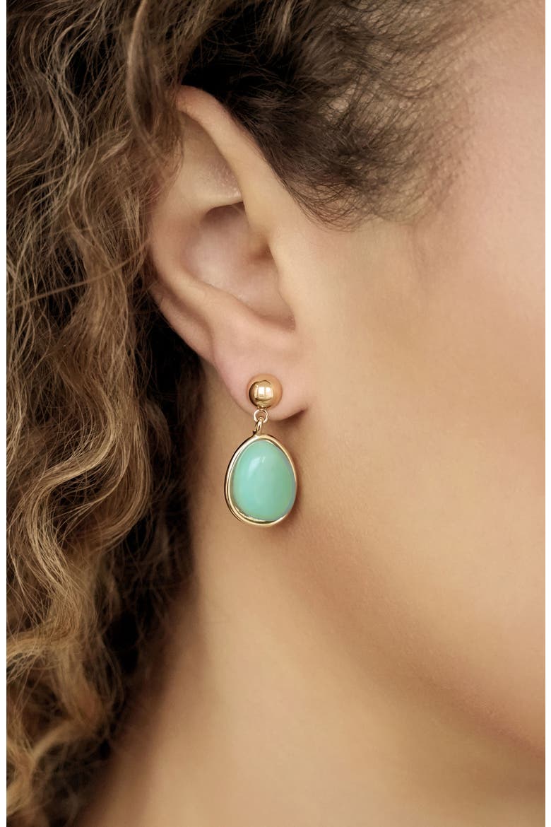 Amazonite Orb Drop Earrings, Alternate, color, AMAZONITE AND GOLD