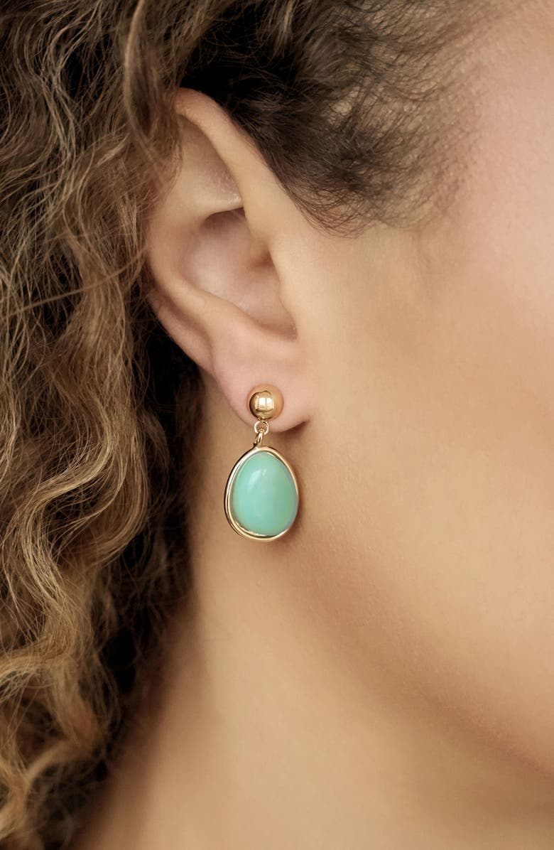 Ettika Amazonite Orb Drop Earrings, Alternate, color, Amazonite And Gold