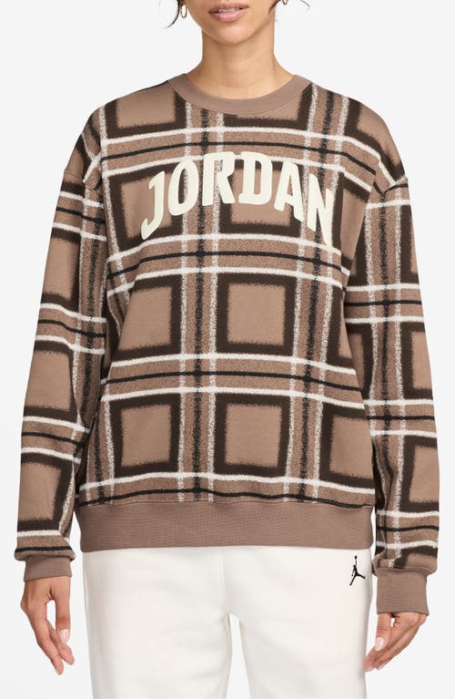 JORDAN JORDAN BROOKLYN PLAID OVERSIZE CREWNECK SWEATSHIRT
