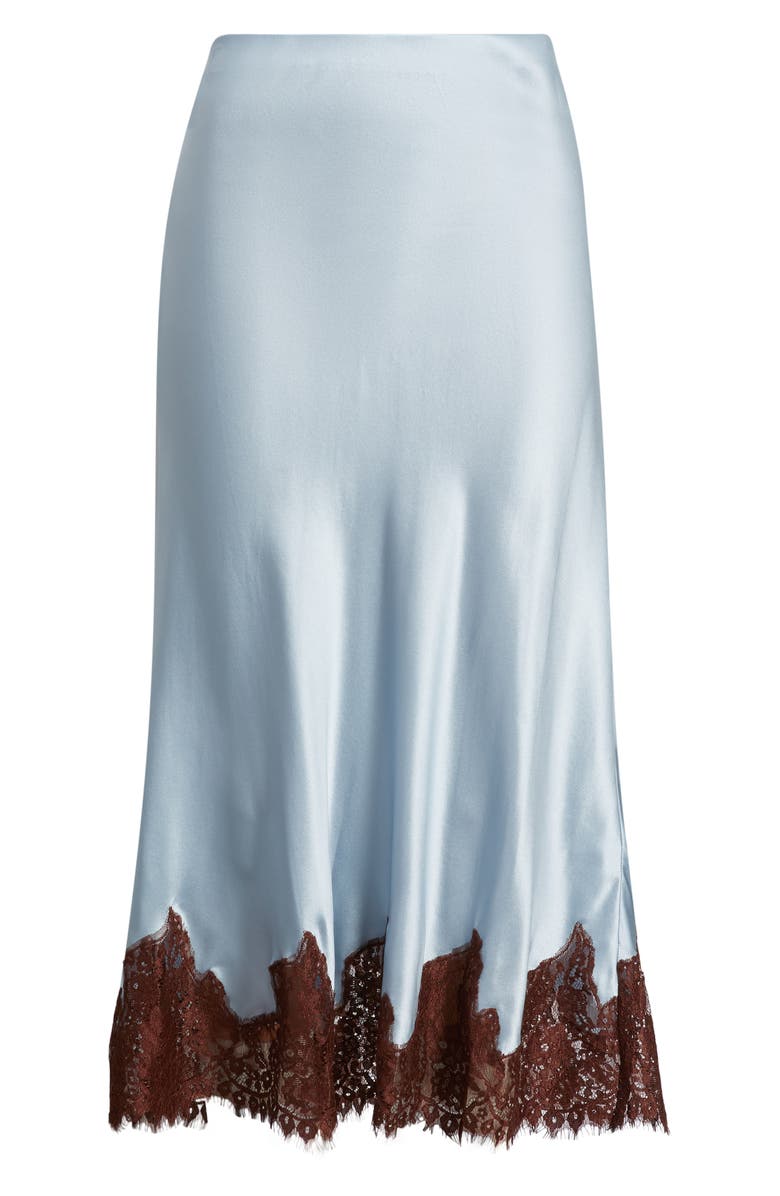 Reformation Carolina Lace Trim Silk Pajamas, Main, color, Mineral